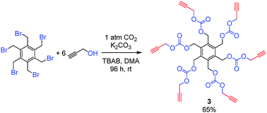Graphical abstract: A facile one-step synthesis of star-shaped alkynyl carbonates from CO2