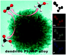 Graphical abstract: Synthesis of dendritic Pt–Ni–P alloy nanoparticles with enhanced electrocatalytic properties