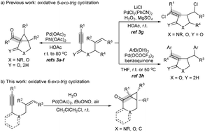 Graphical abstract: Palladium-catalyzed oxidative 6-exo-trig cyclization of 1,6-enynes: facile synthesis of bicyclo[4.1.0]heptan-5-ones