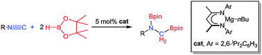 Graphical abstract: Magnesium-catalysed hydroboration of isonitriles