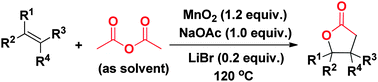 Graphical abstract: MnO2-promoted carboesterification of alkenes with anhydrides: a facile approach to γ-lactones