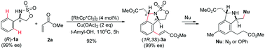 Graphical abstract: Stereoselective synthesis of 1,3-disubstituted isoindolines via Rh(iii)-catalyzed tandem oxidative olefination–cyclization of 4-aryl cyclic sulfamidates