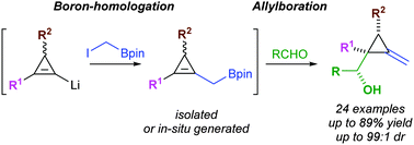 Graphical abstract: Highly diastereoselective approach to methylenecyclopropanes via boron-homologation/allylboration sequences