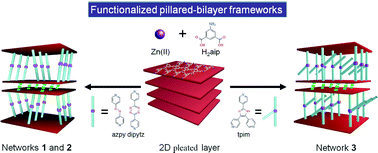 Graphical abstract: Pillared-bilayer zinc(ii)–organic laminae: pore modification and selective gas adsorption