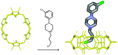 Graphical abstract: Encapsulation of haloalkane 1-(3-chlorophenyl)-4-(3-chloropropyl)-piperazinium in symmetrical α,α′,δ,δ′-tetramethyl-cucurbit[6]uril