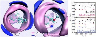 Graphical abstract: Two phosphonium ionic liquids with high Li+ transport number