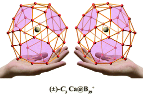 Graphical abstract: Endohedral C3 Ca@B39+ and C2 Ca@B39+: axially chiral metalloborospherenes based on B39−