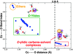 Graphical abstract: Theoretical tools to distinguish O-ylides from O-ylidic complexes in carbene–solvent interactions