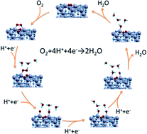 Graphical abstract: Theoretical studies on the mechanism of oxygen reduction reaction on clean and O-substituted Ta3N5(100) surfaces