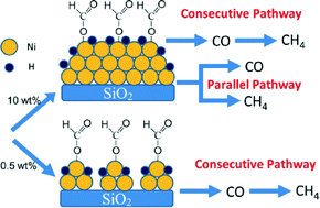 Graphical abstract: Methanation of CO2 and reverse water gas shift reactions on Ni/SiO2 catalysts: the influence of particle size on selectivity and reaction pathway