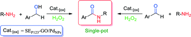 Graphical abstract: Efficient tandem aqueous room temperature oxidative amidations catalysed by supported Pd nanoparticles on graphene oxide