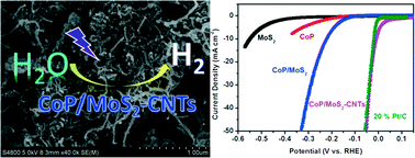 Graphical abstract: A novel CoP/MoS2-CNTs hybrid catalyst with Pt-like activity for hydrogen evolution