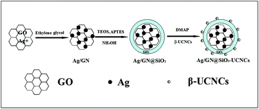 Graphical abstract: Fabrication of a novel nanocomposite Ag/graphene@SiO2–NaLuF4:Yb,Gd,Er for large enhancement upconversion luminescence