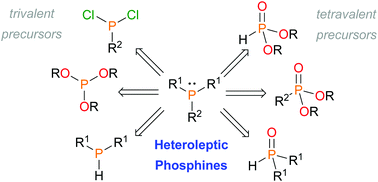 Graphical abstract: The synthesis of heteroleptic phosphines