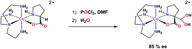 Graphical abstract: Stereoretentive formylation of (S)-proline: new application of the self-regeneration of stereo-centres (SRS) principle via chelation to cobalt(iii)