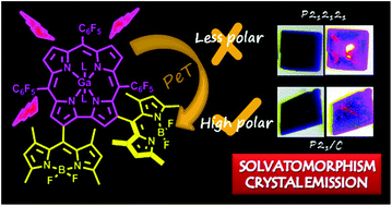 Graphical abstract: Gallium(iii)corrole–BODIPY hybrid: novel photophysical properties and first observation of B–F⋯F interactions