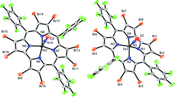 Graphical abstract: Ligand noninnocence in FeNO corroles: insights from β-octabromocorrole complexes