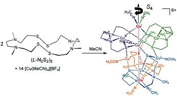Graphical abstract: An S4-symmetric mixed-valent decacopper cage comprised of [CuII(L-S2N2)] complexes bridged by CuI(MeCN)n (n = 1 or 2) cations