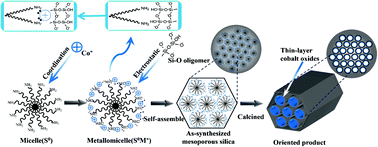Graphical abstract: A metal-assisted templating route (S0M+I−) for fabricating thin-layer CoO covered on the channel of nanospherical-HMS with improved catalytic properties