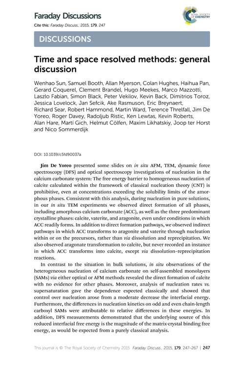 Time and space resolved methods: general discussion