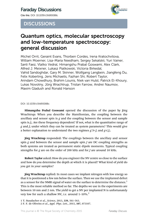 Quantum optics, molecular spectroscopy and low-temperature spectroscopy: general discussion