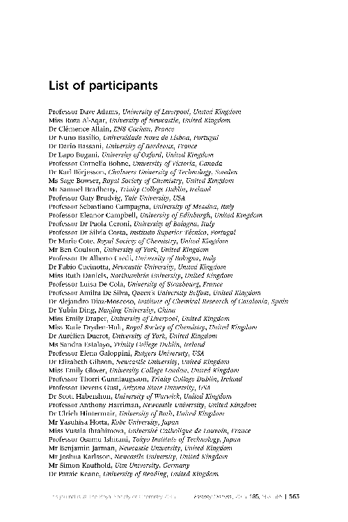 List of participants