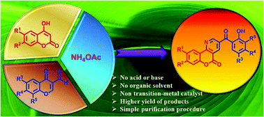 Graphical abstract: Eco-friendly construction of highly functionalized chromenopyridinones by an organocatalyzed solid-state melt reaction and their optical properties