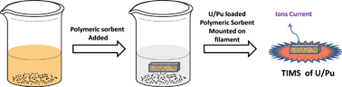 Graphical abstract: Polymer based sorbent materials for thermal ionization mass spectrometric determination of uranium(vi) and plutonium(iv) ions