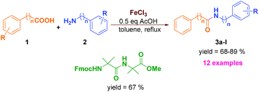 Graphical abstract: A simple and greener approach for the amide bond formation employing FeCl3 as a catalyst