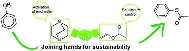 Graphical abstract: The first vinyl acetate mediated organocatalytic transesterification of phenols: a step towards sustainability