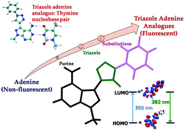 Graphical abstract: Watson–Crick base pairing, electronic and photophysical properties of triazole modified adenine analogues: a computational study