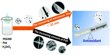 Graphical abstract: A facile and fast synthetic approach to create selenium nanoparticles with diverse shapes and their antioxidation ability