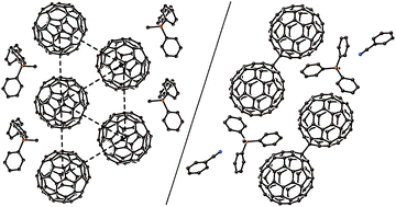 Graphical abstract: Effective magnetic coupling with strong spin frustration in (Ph3MeP+)(C60˙−) and reversible C60˙− dimerization in (Ph3MeP+)(C60˙−)·C6H5CN. Effect of solvent on structure and properties