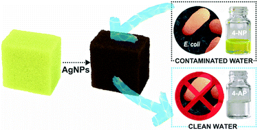 Graphical abstract: Polyurethane foams doped with stable silver nanoparticles as bactericidal and catalytic materials for the effective treatment of water