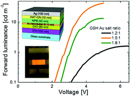 Graphical abstract: Metal nanocluster light-emitting devices with suppressed parasitic emission and improved efficiency: exploring the impact of photophysical properties