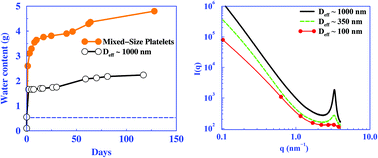 Graphical abstract: Reactivity, swelling and aggregation of mixed-size silicate nanoplatelets