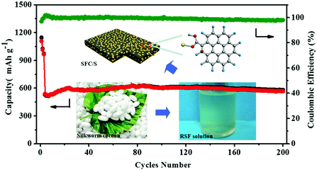 Graphical abstract: Porous nitrogen-doped carbon derived from silk fibroin protein encapsulating sulfur as a superior cathode material for high-performance lithium–sulfur batteries