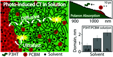 Graphical abstract: Photoinduced charge generation rates in soluble P3HT : PCBM nano-aggregates predict the solvent-dependent film morphology