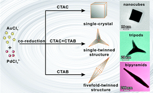 Graphical abstract: Nucleation-mediated synthesis and enhanced catalytic properties of Au–Pd bimetallic tripods and bipyramids with twinned structures and high-energy facets