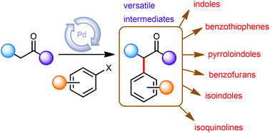 Graphical abstract: Palladium-catalyzed α-arylation of carbonyls in the de novo synthesis of aromatic heterocycles