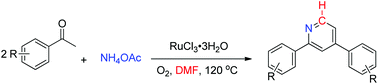 Graphical abstract: Synthesis of 2,4-diarylsubstituted-pyridines through a Ru-catalyzed four component reaction