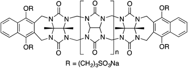 Graphical abstract: Acyclic cucurbit[n]uril-type molecular containers: influence of glycoluril oligomer length on their function as solubilizing agents