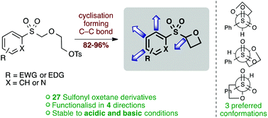 Graphical abstract: Studies on the synthesis, stability and conformation of 2-sulfonyl-oxetane fragments