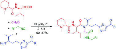 Graphical abstract: Synthesis of pretubulysin-derivatives via the TubUgi-approach