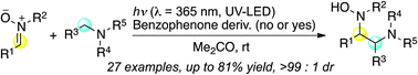 Graphical abstract: Photochemically-induced C–C bond formation between tertiary amines and nitrones