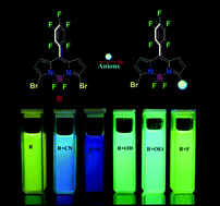 Graphical abstract: Dual-mode chemodosimetric response of dibromo-BODIPY with anions