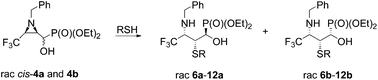 Graphical abstract: Synthesis of trifluoromethyl γ-aminophosphonates by nucleophilic aziridine ring opening