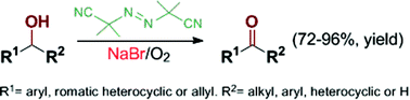Graphical abstract: AIBN/NaBr-promoted aerobic oxidation of benzylic alcohols via a radical process