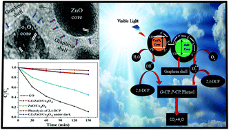 Graphical abstract: Effective photocatalytic dechlorination of 2,4-dichlorophenol by a novel graphene encapsulated ZnO/Co3O4 core–shell hybrid under visible light