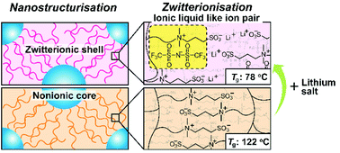Graphical abstract: Design of ionic liquid-based polyelectrolytes by combining ‘nanostructurisation’ and ‘zwitterionisation’
